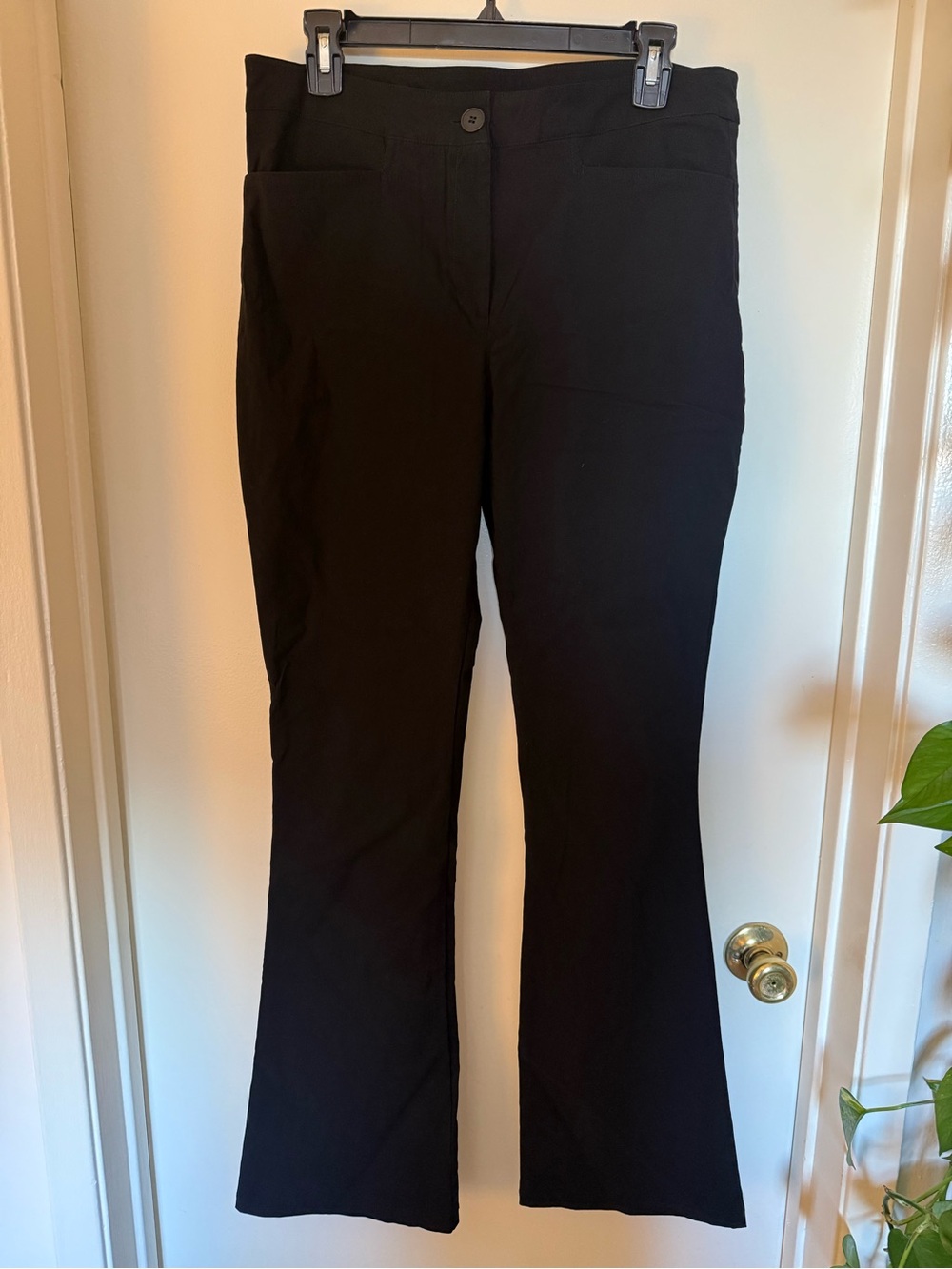Topshop Black Mid Rise Bengaline Flare Pants Size US 12